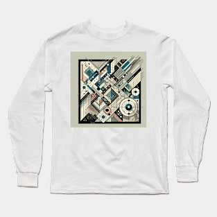 Geometric Intrigue: Modern Abstract Fusion Long Sleeve T-Shirt